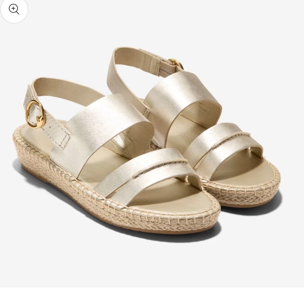 Cole Haan Metallic Gold Espadrille Sandals